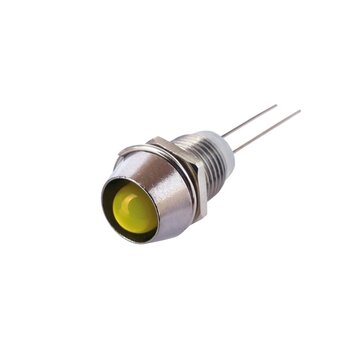 LED 6mm, u kromiranom kućištu, žuta