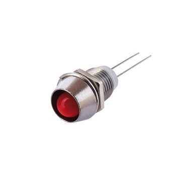 LED 6mm, u kromiranom kućištu, crvena