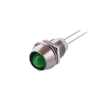LED 6mm, u kromiranom kučištu, zelena